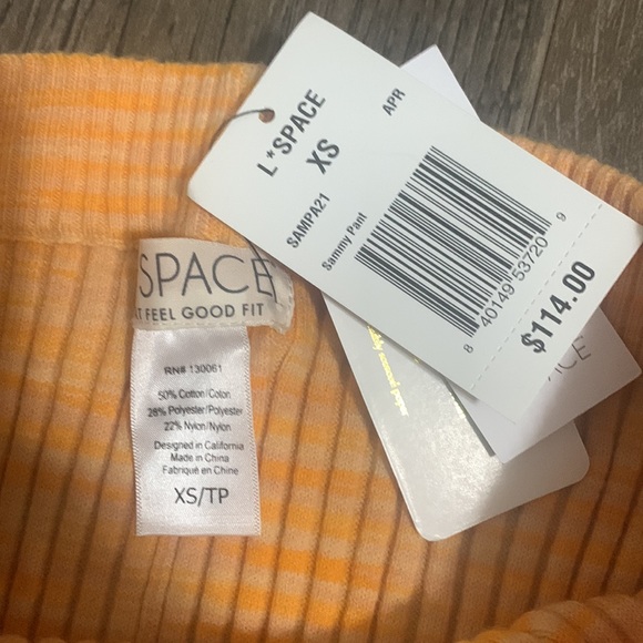 L SPACE ribbed lounge pant orange size XS NWT - Picture 6 of 8